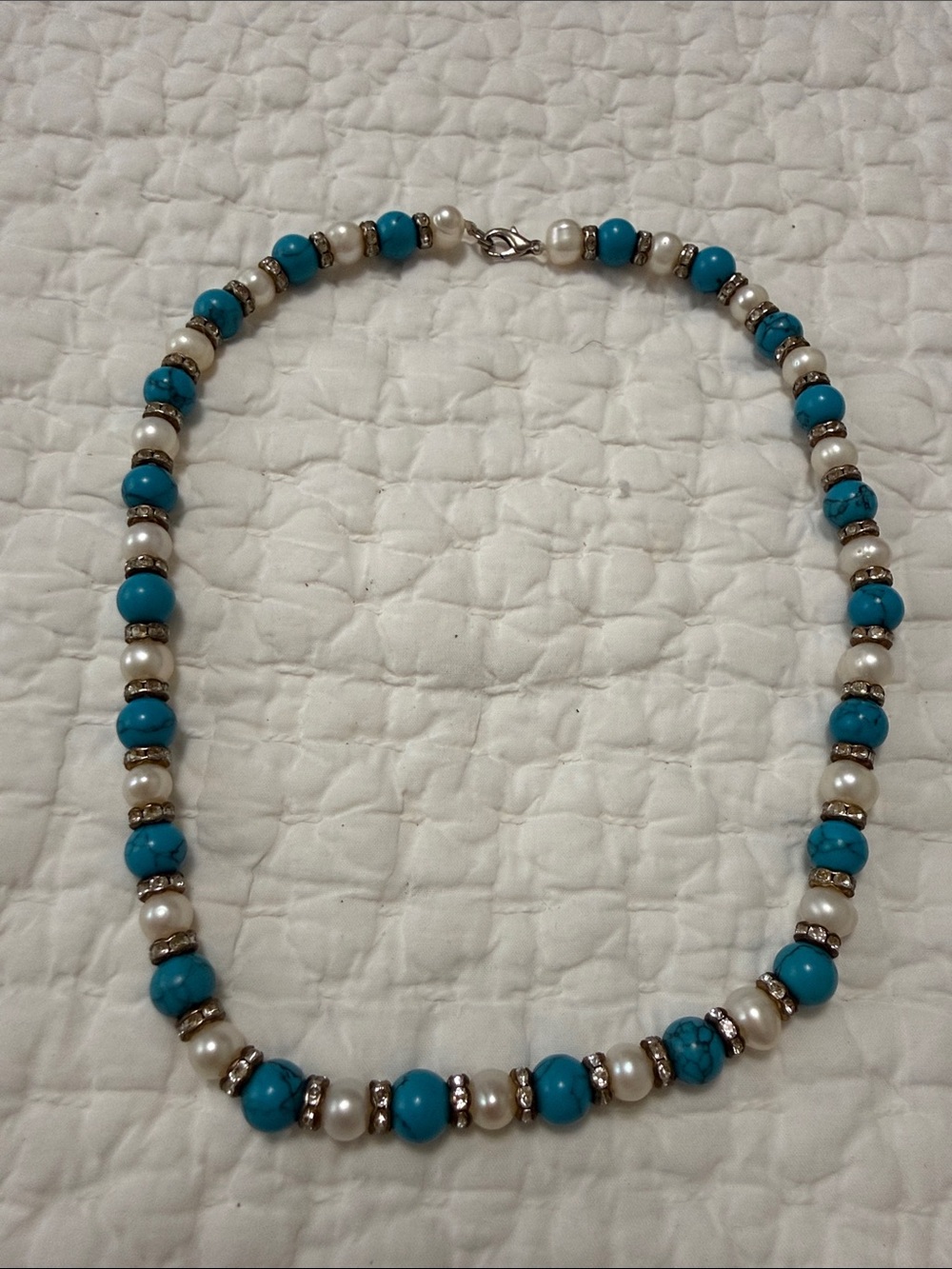 Turquoise Pearl Beaded Necklace - Women Jewelry